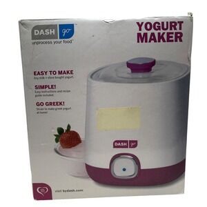 DASH Go Yogurt Maker DYM001WH White Pink 1 Quart Automatic Homemade Greek BPA